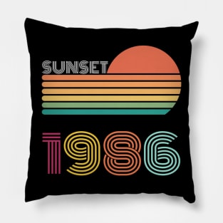 Sunset Retro Vintage 1986 Pillow