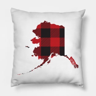 Alaska State Flannel Plaid Design Pillow