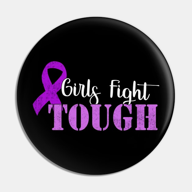 Girls Fight Tough Alzheimers Awareness Peach Ribbon Warrior Pin by celsaclaudio506