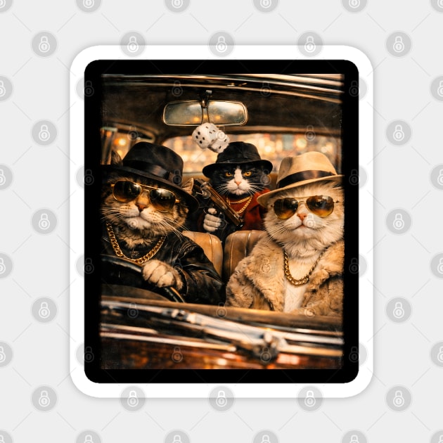 Gangster Cats Crew Magnet by Champanie's Store
