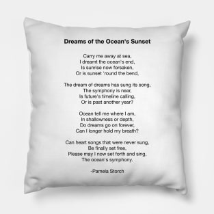 Dreams of the Ocean's Sunset Poem Pillow