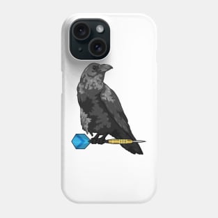 Crow at Darts with Dart Phone Case