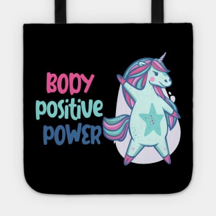 Body positive power -beautiful light blue unicorn Tote