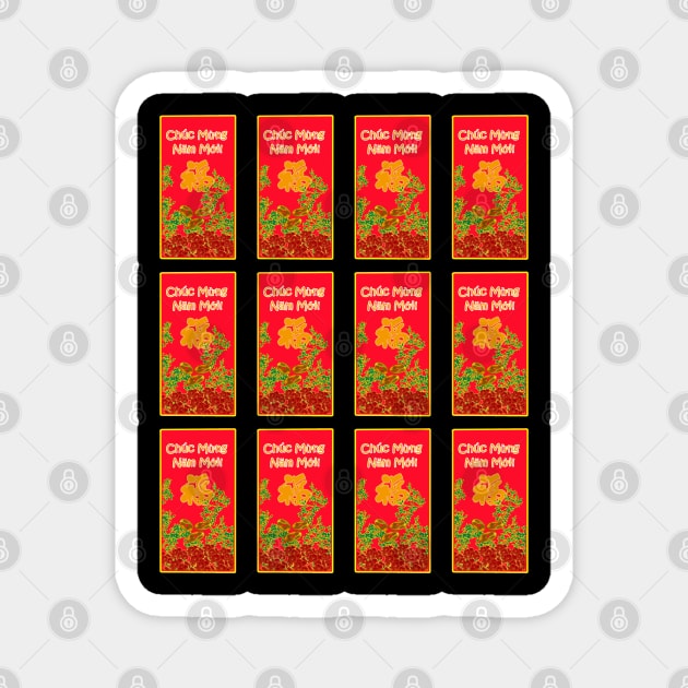 Tết Bao Lì Xì/ Lunar New Year Red Envelope/Chinese New Year Hongbao Pattern Magnet by AZNSnackShop