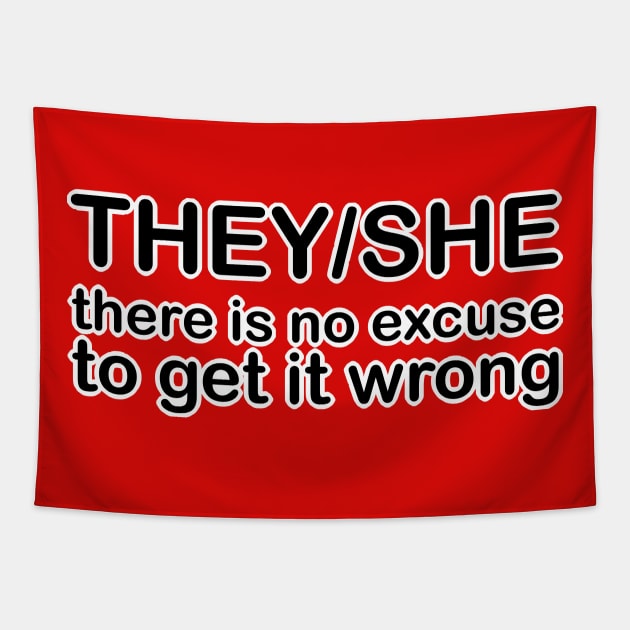 Pronouns: THEY/SHE - there is no excuse to get it wrong *custom* Tapestry by Stacey Leigh