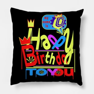 Happy Birthday Alphabet Letter (( O )) Dazzling Creative Design Pillow