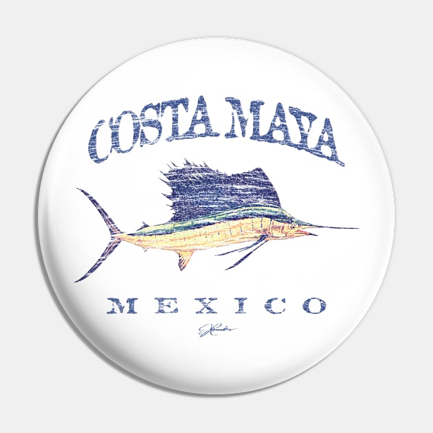 Costa Maya, Mexico, Vintage Sailfish Pin by jcombs