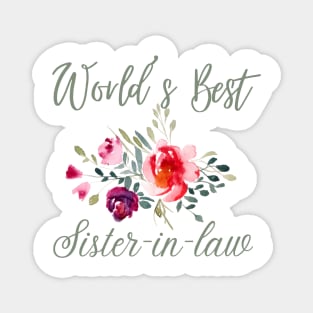 World's best sister-in-law sister in law shirts cute with flowers Magnet