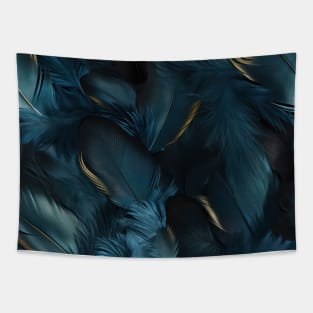 Whispers of Blue Feathers Tapestry