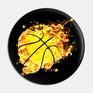 Basketball on Fire Pin