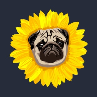 Sunflower Pug Dog T-Shirt