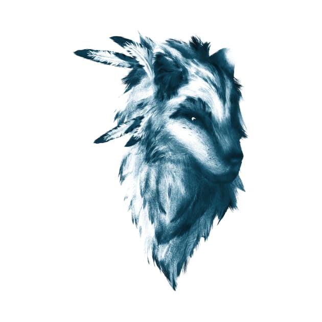 The Native Wolf (blue version) by Wolfano