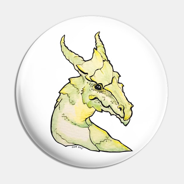 Green Prairie Dragon Pin by camorganart