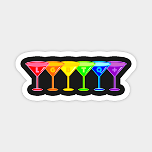 LGBTQ+ Pride Martini Glasses Pattern Magnet