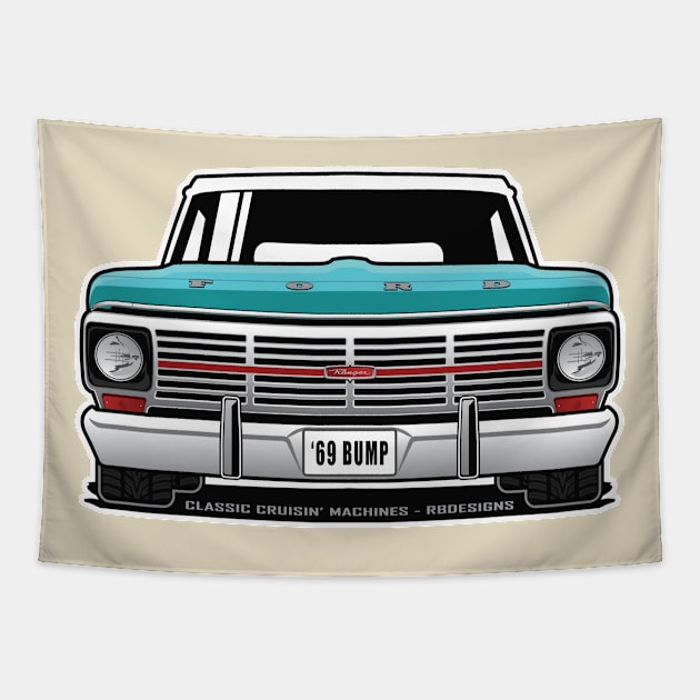 1969 Bumpside Truck Tapestry by RBDesigns