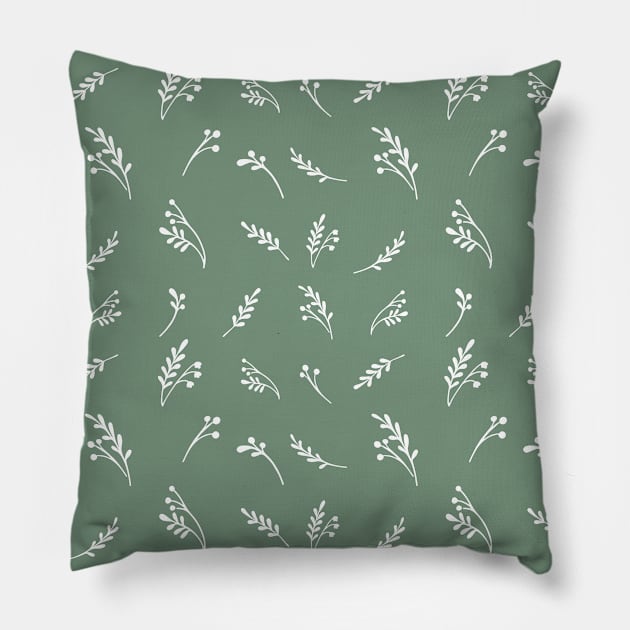 Pattern with herbs and flowers Pillow by DanielK