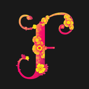 Simplistic 3D Letter F Typographic Art T-Shirt