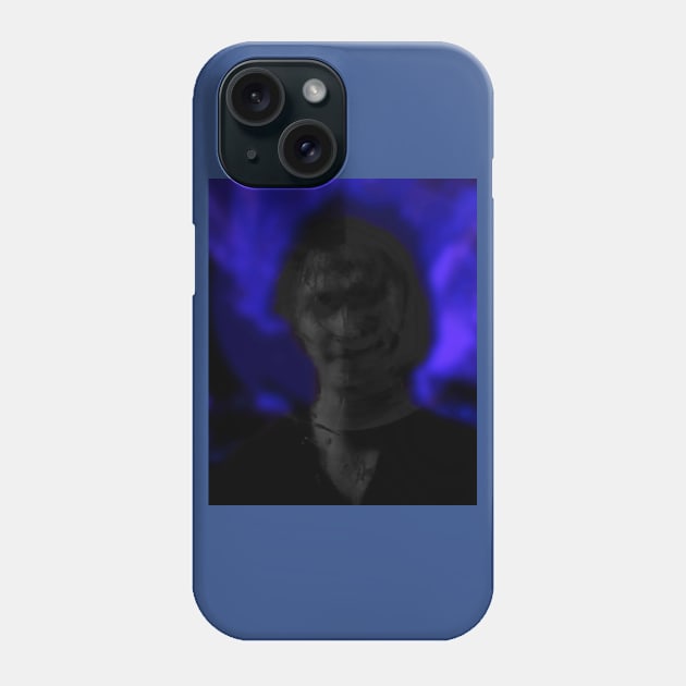 Portrait, digital collage and special processing. Man, like in night dreams. Demon. Gray and blue. Phone Case by 234TeeUser234