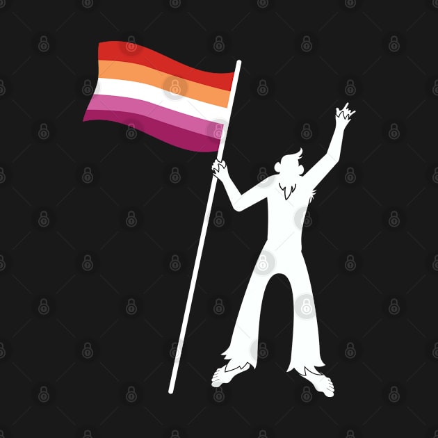 LGBTQ Bigfoot Rock On Progressive Pride Lesbian Flag by Sonyi