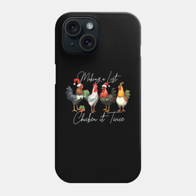 Christmas Chicken Lover Xmas Santa Hat Funny Farm Phone Case by rivkazachariah