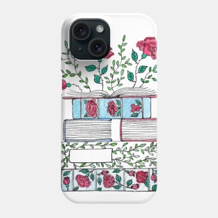 Blooming Stack of Books Phone Case