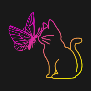 cat and butterfly T-Shirt