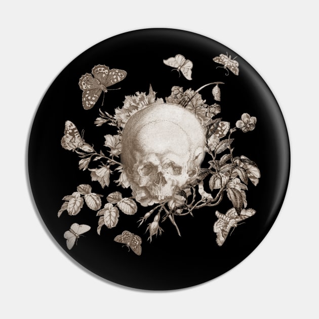 GOTHIC FLORAL SKULL Pin by Biophilia