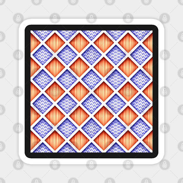 3d Geometric Pattern, Rhombic Harlequin Motif Magnet by lissantee