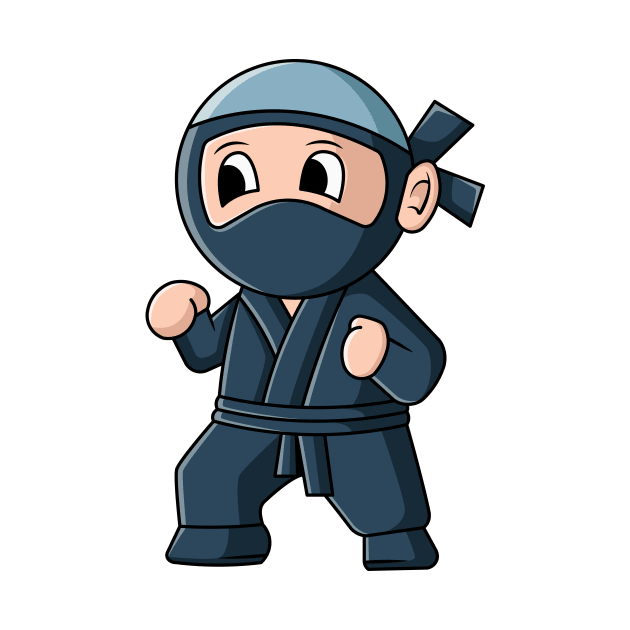 vector illustration design of a cute cartoon ninja wearing a mask by danarrr