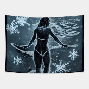 Winter Swimming Tapestry