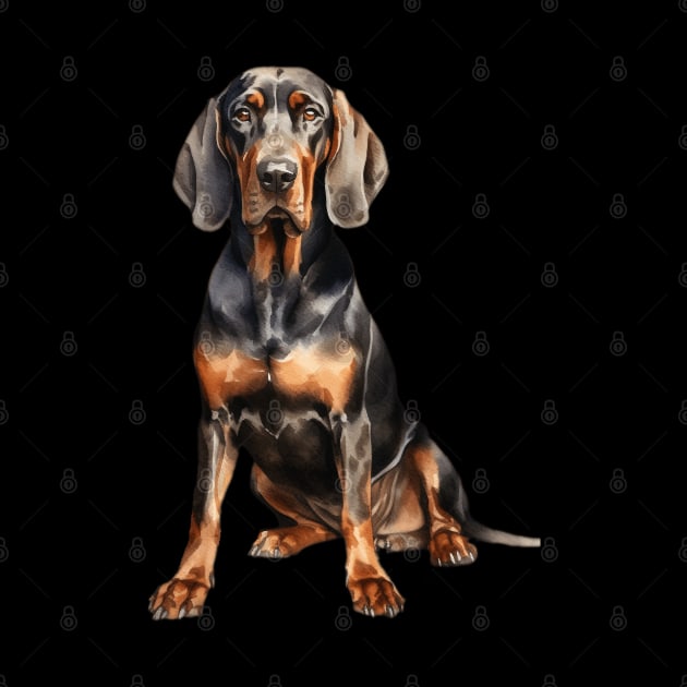 Black and Tan Coonhound by DavidBriotArt