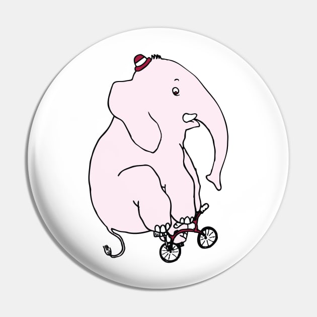 Elephant on a Bike Pin by orio concepts