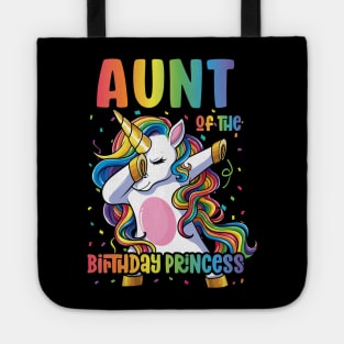 Aunt of the Birthday Princess Dabbing Unicorn Girl Tote