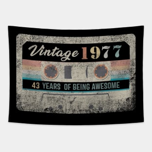 Vintage 1977 Made In 1977 43 Years Old 43rd Birthday Gift Tapestry