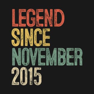 Fun Legend Since November 2015 5th Birthday Gift 5 Year Old T-Shirt