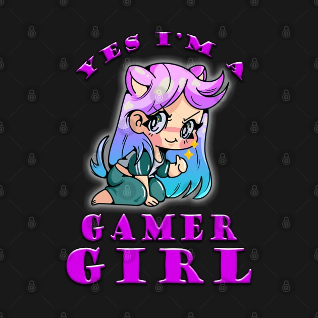 Yes Im A Gamer Girl Sly Purple by Shawnsonart