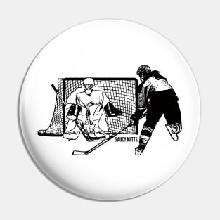 Women's Hockey Shot On Net Ink Sketch Pin