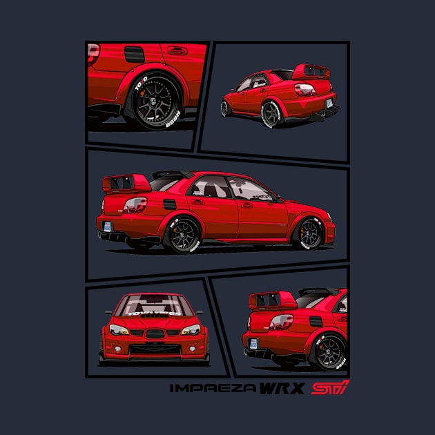 Impreza WRX STI Hawkeye Red, JDM Car by T-JD