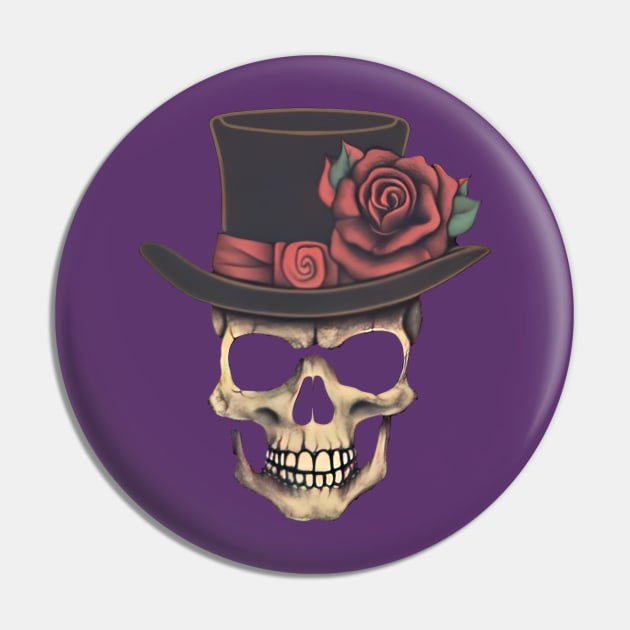 Skullz n' Roses Pin by Testes123