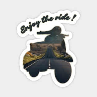 Scooter RVintage Lovers Enjoy The Ride Landscape Country Road Travel Magnet