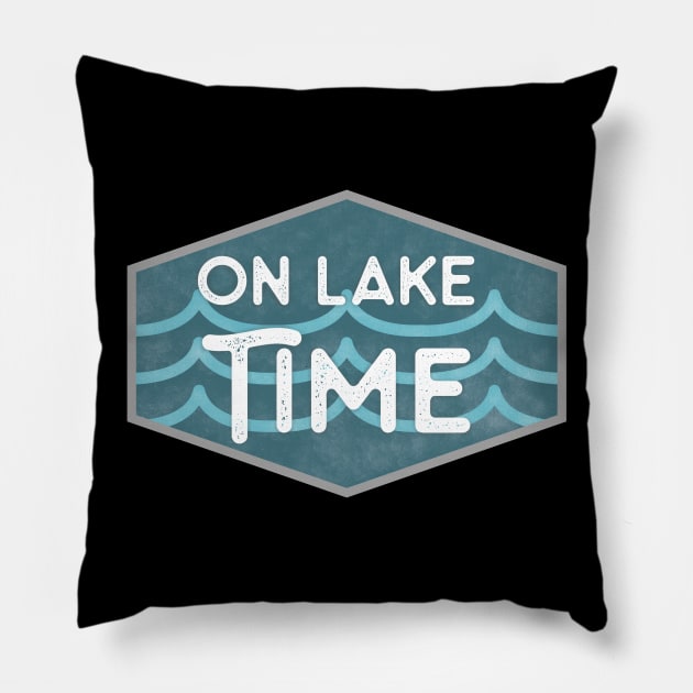 On Lake Time Boating Fisherman Lake Life Pillow by lucidghost