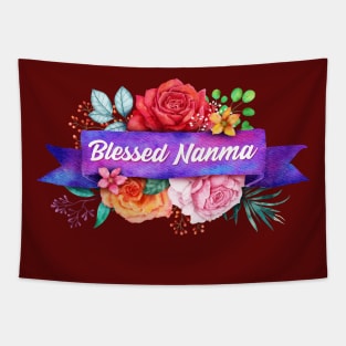 Blessed Nanma Floral Design with Watercolor Roses Tapestry