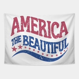 America the Beautiful Retro 4th of July Tapestry