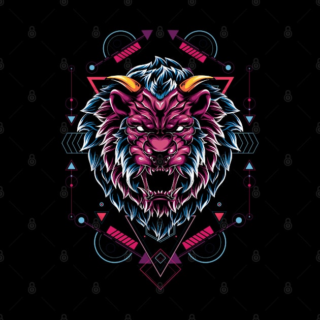 The Mythical Lion sacred geometry by secondsyndicate