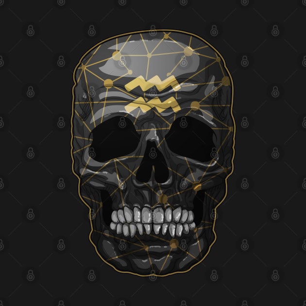 skull, zodiac signs, Aquarius by HEJK81