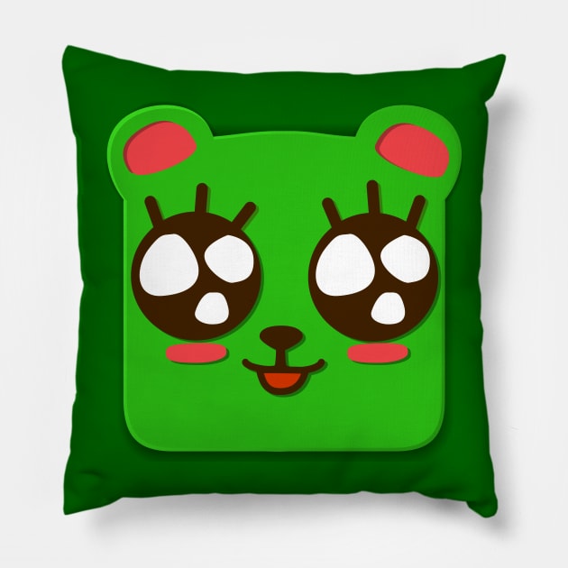 Cute Green Monster Pillow by meteerturk