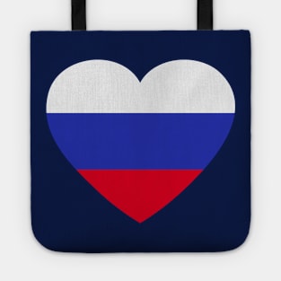 I Love Russia // Heart-Shaped Russian Flag Tote