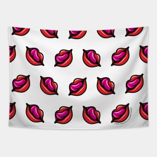 Juicy Glossy Red Lips Tapestry