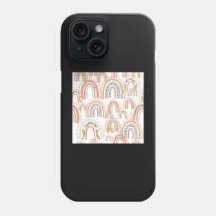 cute boho rainbow pattern white Phone Case