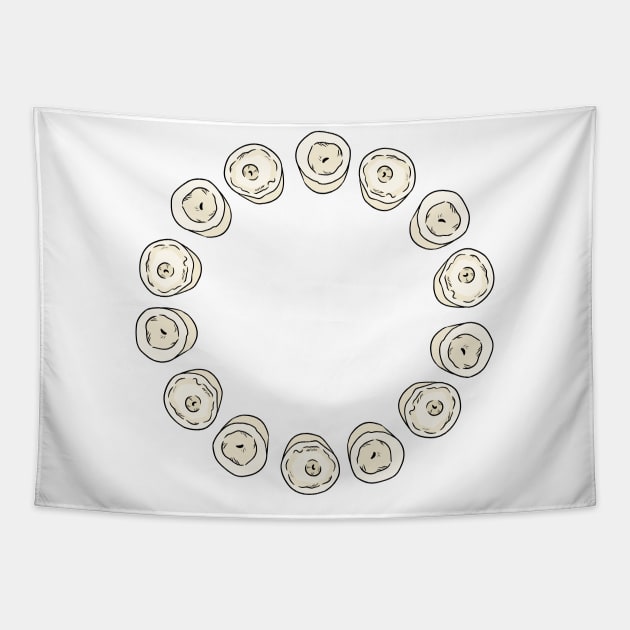 Candles Wreath Tapestry by oixxoart